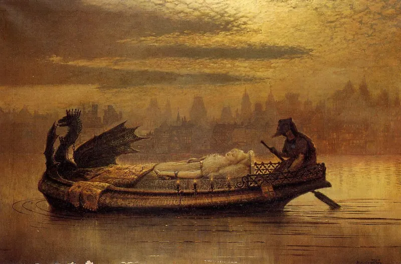 Elaine (1877) by John Atkinson Grimshaw