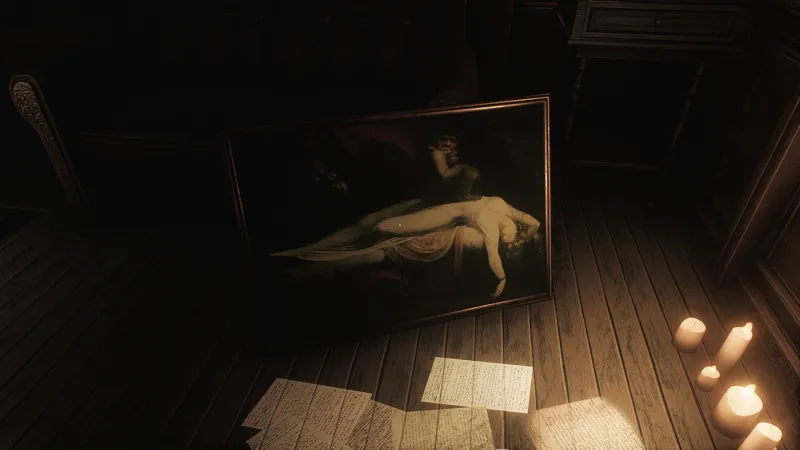 Image du jeu Conarium dans laquelle on peut voir le tableau Le Cauchemar de Johann Heinrich Füssli
