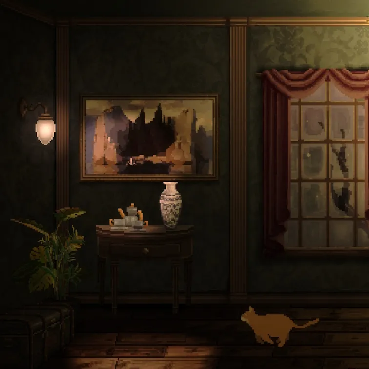 Capture d'écran de Cats and the Other Lives avec une citation de L’Île des Morts de Böcklin