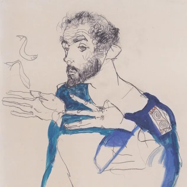 Portrait de Gustav Klimt par Egon Schiele