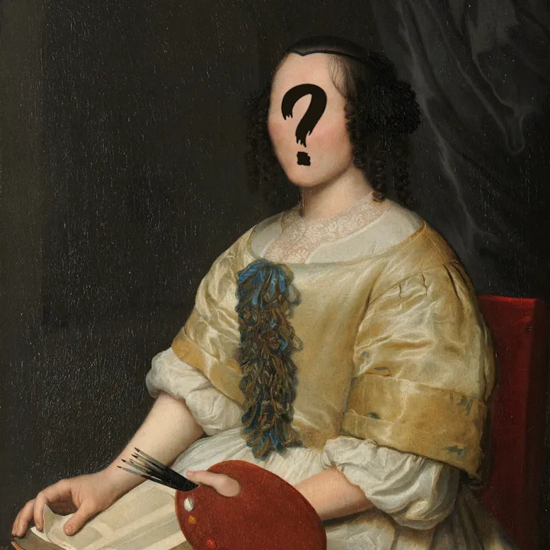 Autoportrait (modifié) de la peintre Maria van Oosterwijck