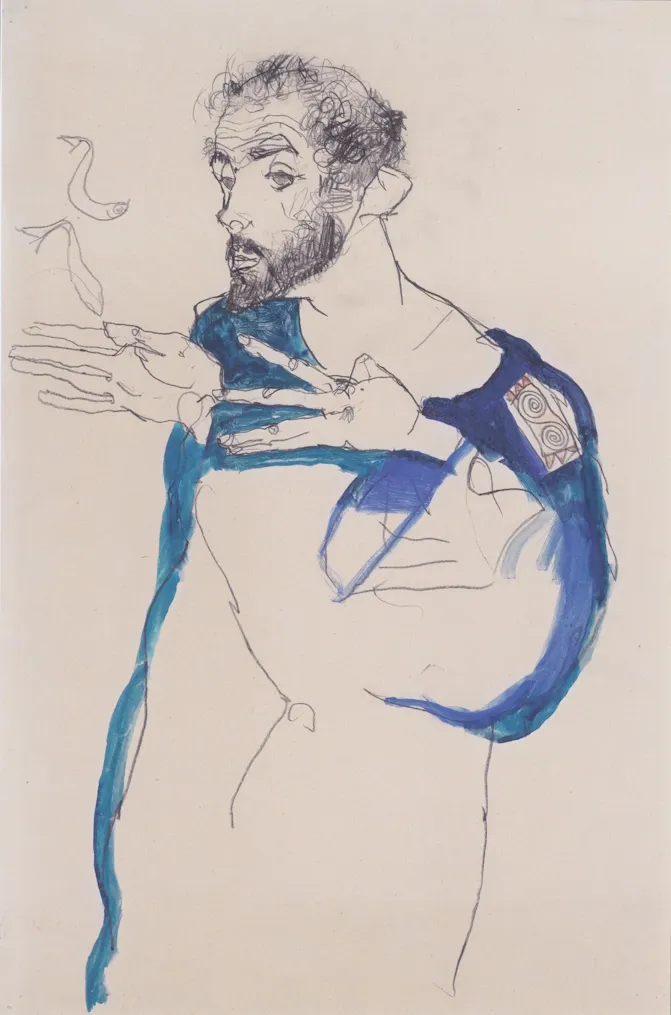 Portrait de Gustav Klimt par Egon Schiele